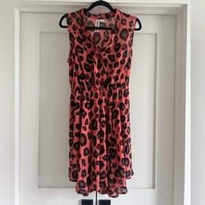 Mimi Chica Coral and Black Animal Print Dress